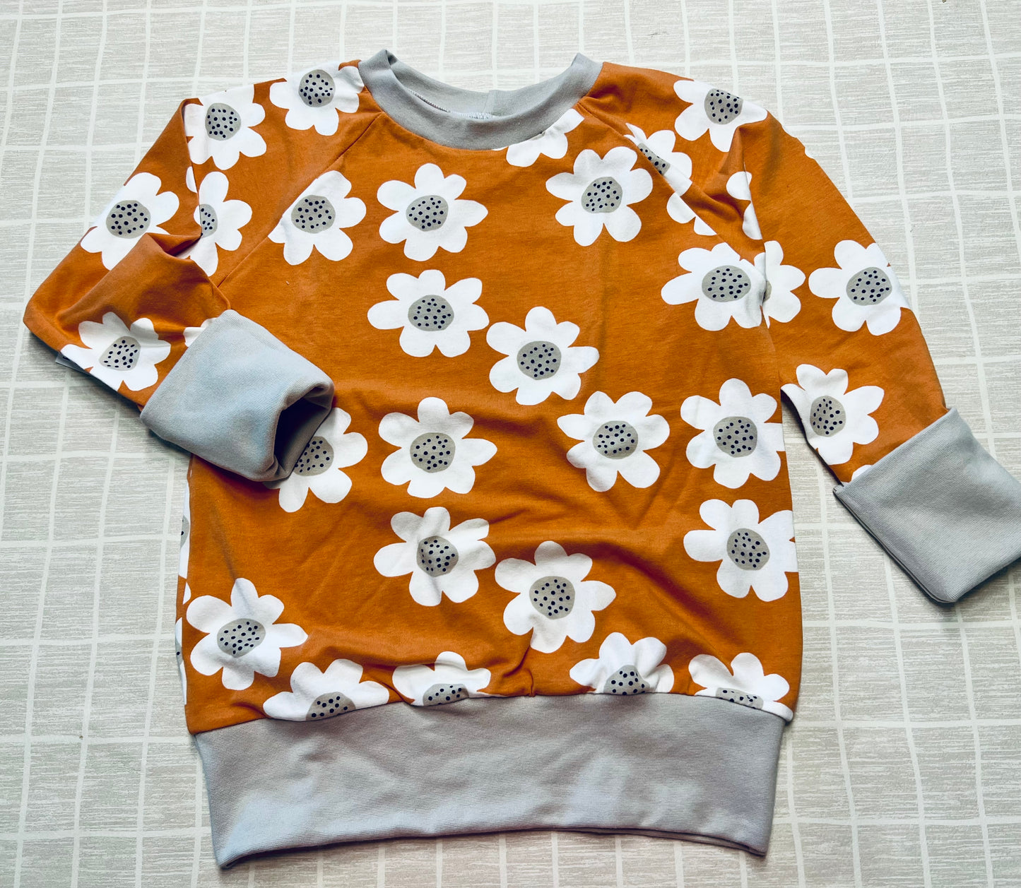 Orange Bloom Grow With Me Pullover